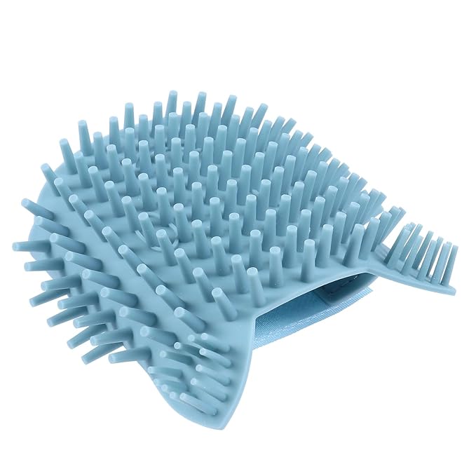 Cat Grooming Wall Brush Silicone Self Massager Corner Scratcher for Cats, Light Green Small, Dual Wet and Dry Use, Pet Grooming Tool for Hair Removal and Massage