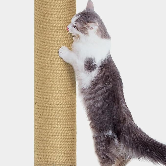Artibetter Cat Scratching Post Replacement Vertical Scratcher Jute Rope Sturdy 9cm Diameter 40cm Length for Indoor Cats Kitten Claw Activity