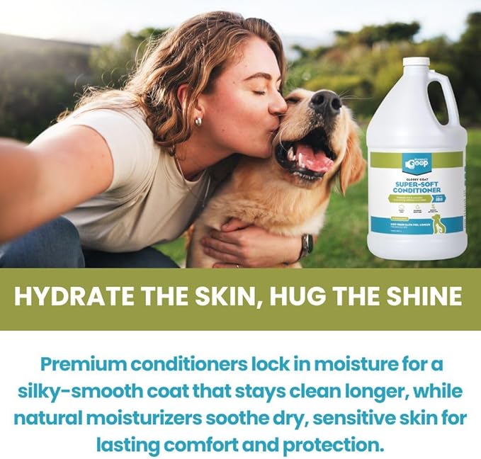 Groomer’s Goop Glossy Coat Super-Soft Conditioner – Deep Moisture Formula Softens & Detangles Dog & Cat Coats, Soothes Dry Skin, Natural Ingredients, Dye-Free – 1 Gallon