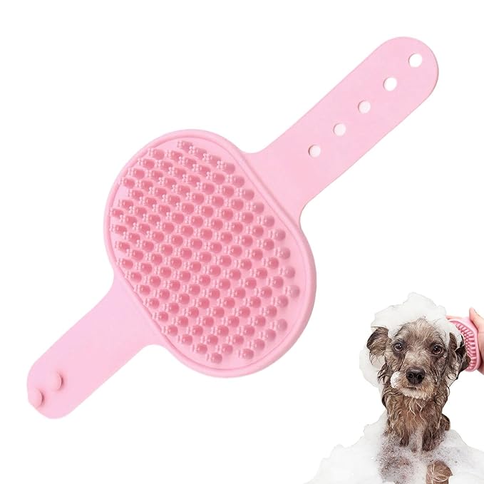 Pet Shampoo Bath Brush - | Soft Rubber Grooming Gloves for Deshedding and Soothing Massage | Adjustable Handle Pet Washing Brush Fõr Cats and Dogs | Professional Bathing Supplies for Long Short Hair