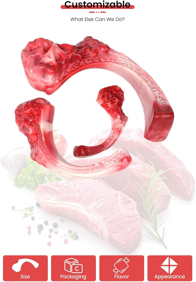 YFL Dog Chew Toys for Aggressive Chewers Large Breed - Indestructible Dog Toys for Large Dogs, Tough Nylon Dog Bone for Medium Dogs, Durable Steak Shape Puppy Teething Toys for Boredom