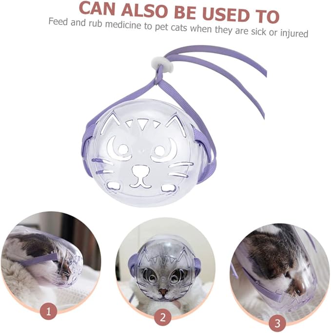 Hemoton Reusable Kitten Muzzle Compact Pet Grooming Headgear Easy to Clean Store Cat Supplies for Bathing Nail Cutting