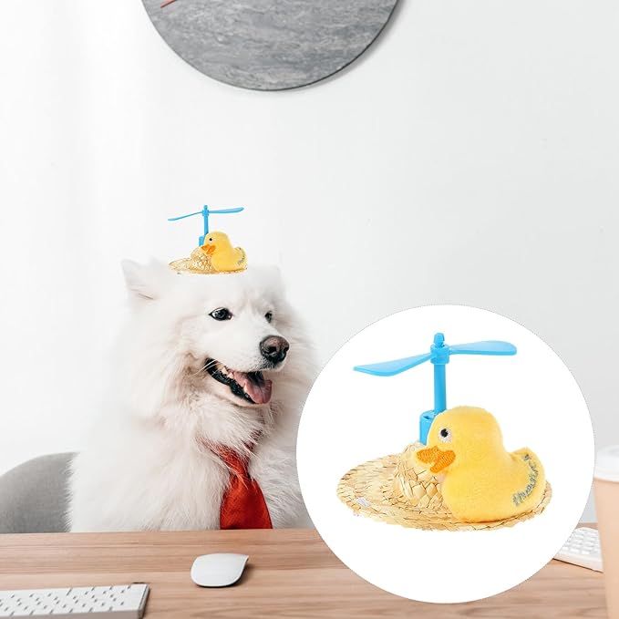 DOITOOL Pet Straw Hat and Woven Sun Cap, Breathable Straw Material, Adjustable Fit, Summer Outdoor Sun Protection for Dogs and Cats, Cute Photo Prop Pet Supplies