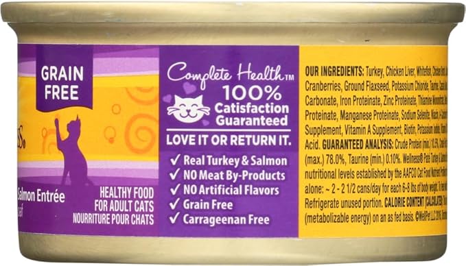 Wellness Canned Cat Formula Turkey and Salmon -- 3 Ounce (Pack of 3)