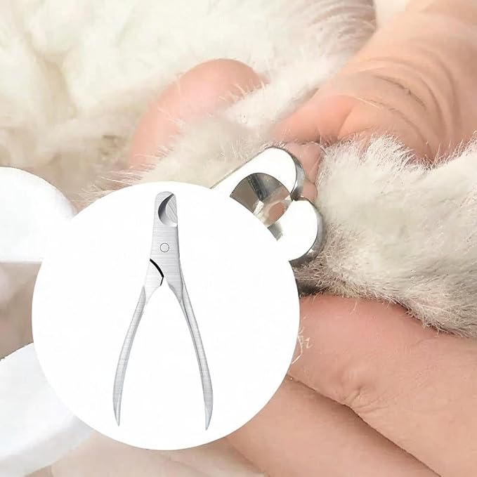 Dog Nail Clippers Pet Supplies Portable Professional Nonslip Wide Jaw Opening Cat Nail Trimmer Grooming Tool for Home Kitten, Steel Color