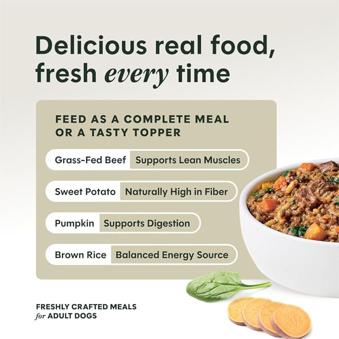 Instinct Freshly Crafted Meals, Dog Wet Food or Topper - Grass-Fed Beef, 11 oz. Carton