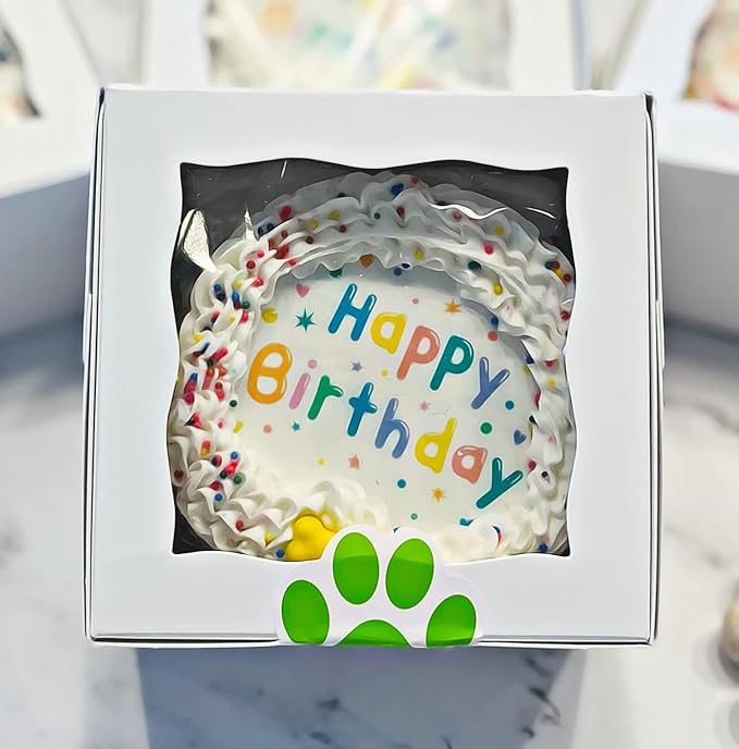 Dog Birthday Cake- Handmade Crunchy Cookie Treat- Made Fresh- Handmade with Love- Perfect Dog Party Gift Boxed, Iced and Decorated