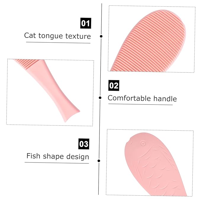 UPKOCH 2pcs Cat Grooming Comb Cat Massage Combs Imitation Tongue Texture for Hair Removal Relaxation Lightweight for Home Travel Use Blue Pink