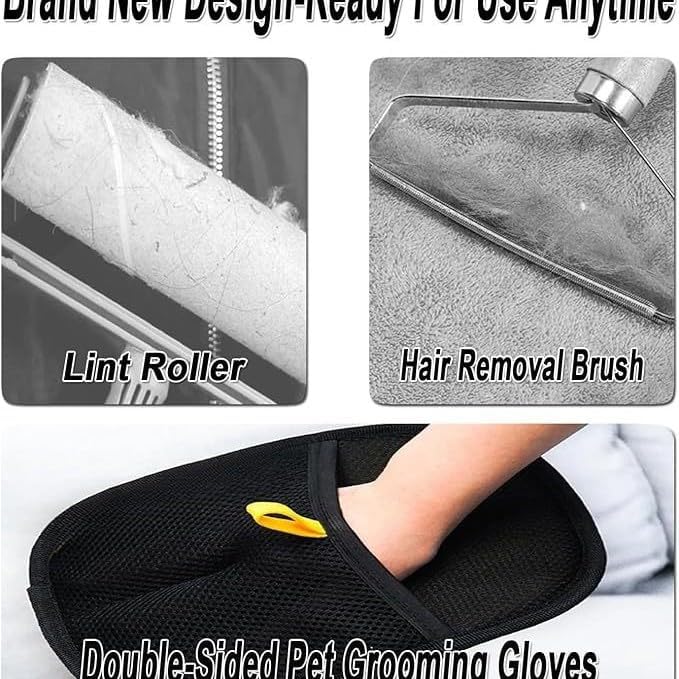 Cat Grooming Gloves, Pet Hair Removal Glove for Cats & Dogs, 2025 New Upgrade Efficient Grooming Gloves for Pet Hair, Reusable Pet Hair Remover Glove (2PC)