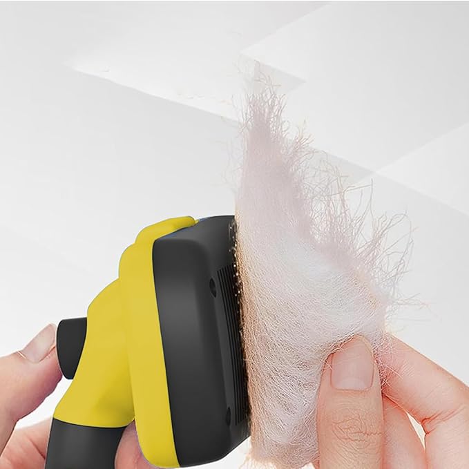 Self Cleaning Shedding Cat Brush - Skin Friendly Hair Removal And Grooming Tool Suitable For Cats And Dogs, Pet Hair Removal Tool Suitable For Shedding & Haired Pets(Yellow,Small)