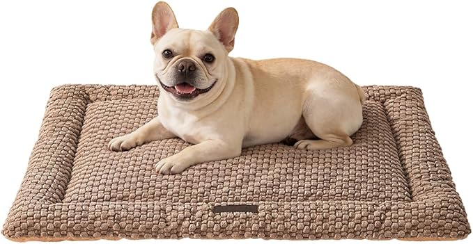 Plush Cat Kneading Bed Mat, Premium Plush Fabric Bed with Non-Slip Bottom, 3cm Thick All-Season Cushion for Cats Who Knead, Machine Washable Anti-Static Pet Bed, 27x20 Inch, Coffee