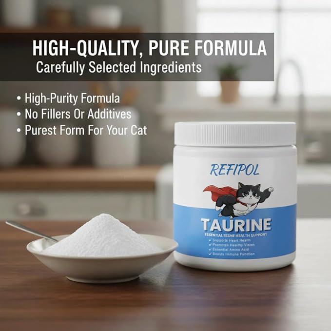 PurrVita Taurine for Cats,Taurine for Dogs,Kittysupps Cat Taurine Supplement for Heart & Eye Health - Premium Formula with Essential Vitamins for Adult Cats & Kittens