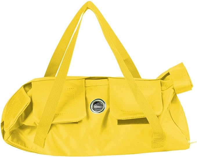 Cat Restraint Bag, Scratch-Resistant Nylon Cat Grooming Bag with Zipper & Paste Tape, Adjustable Multifunctional Cats Carry Bag for Administering Eye Drops, Ear Cleaner, Clipping Nails (Yellow_S)