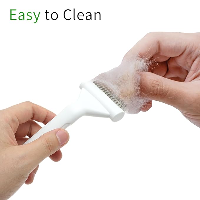 Deshedding Brush for Cats, Pet Grooming Tool for Shedding and Mats Removal, Gentle Cat Brush for Medium to Long Hair Dogs & Cats, White