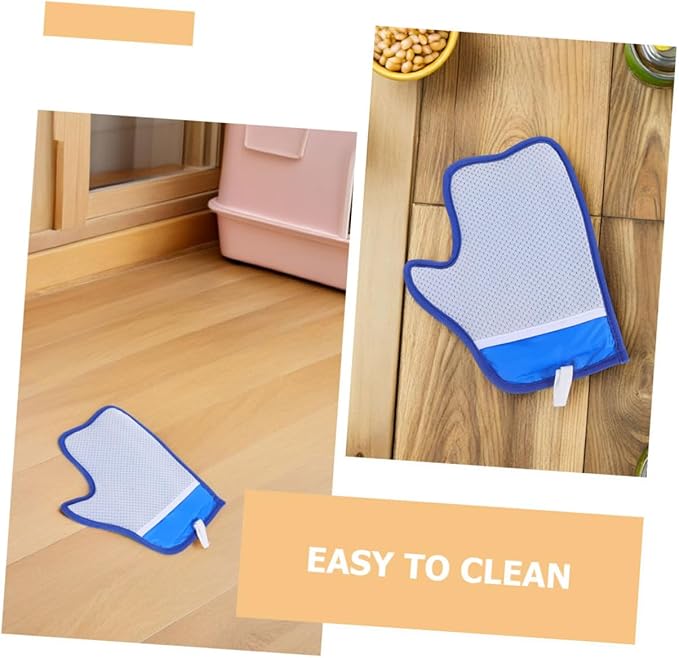 BESPORTBLE 2pcs Reusable Dual-Sided Pet Hair Removal Gloves with Electrostatic Technology for Cats and Dogs Efficient Grooming Mitts for Furniture Clothes Car Interior Blue Hair Cleaning