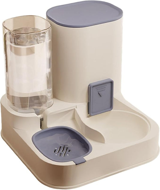 Cats Feeders and Water Dispenser 2 in 1 Pet Automatic Water Dispenser Pet Food Storage for Small Dog Puppy Cats