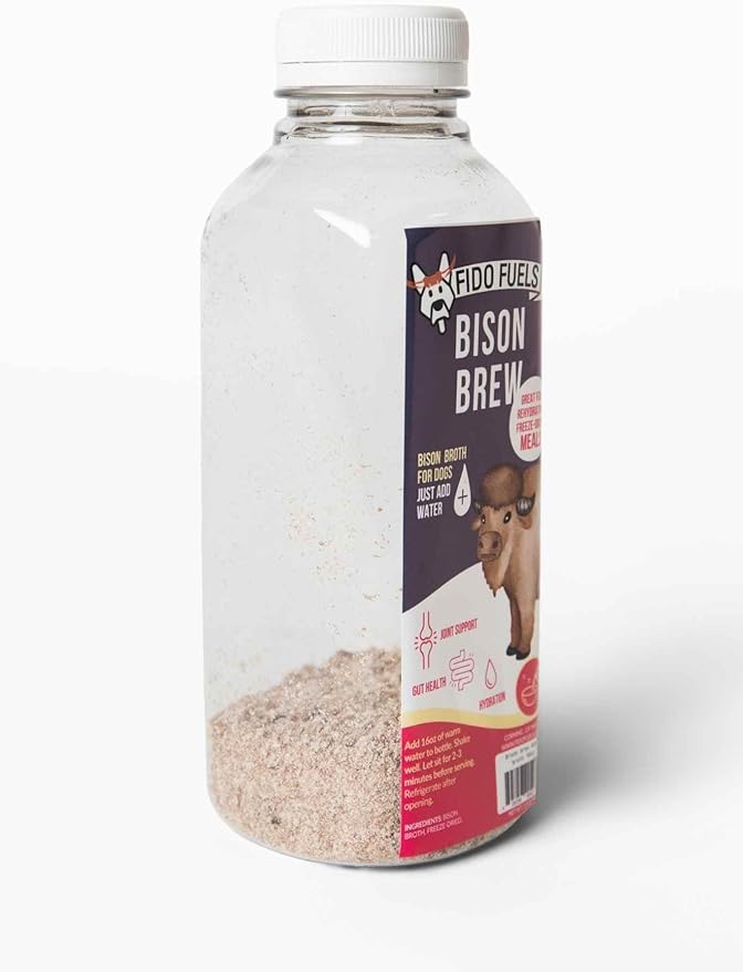 Bison Brew Freeze Dried Bone Broth - 16oz Bottle with 2.5oz Bone Broth Product