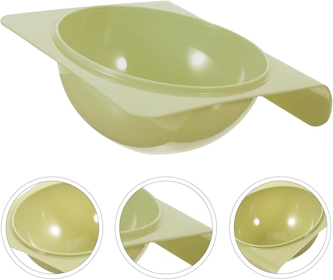 Pet Food Bowl and Water Dish Plastic Puppy Feeder Tilted Neck Protection Single Bowl for Cats and Dogs Household Pet Feeding Supplies Green