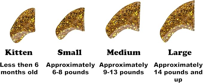 Soft Nail Caps 60 Packs for Cats - Gold Glitter Large
