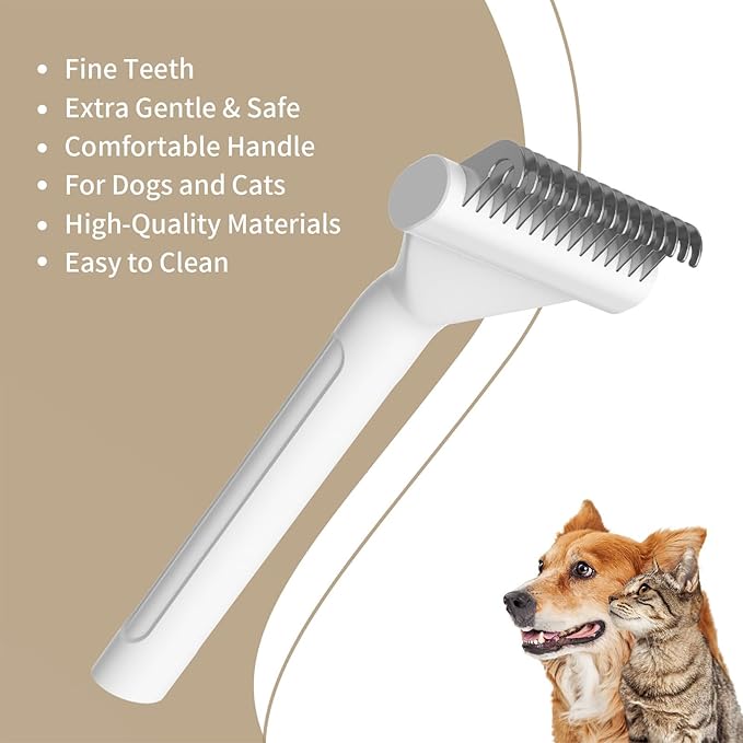 Cat Grooming Brush - Cat Hair Remover Brush | Pet Supplies, Dematting Comb, Undercoat Rake, Grooming Tool for Short Medium and Long Pet Hair