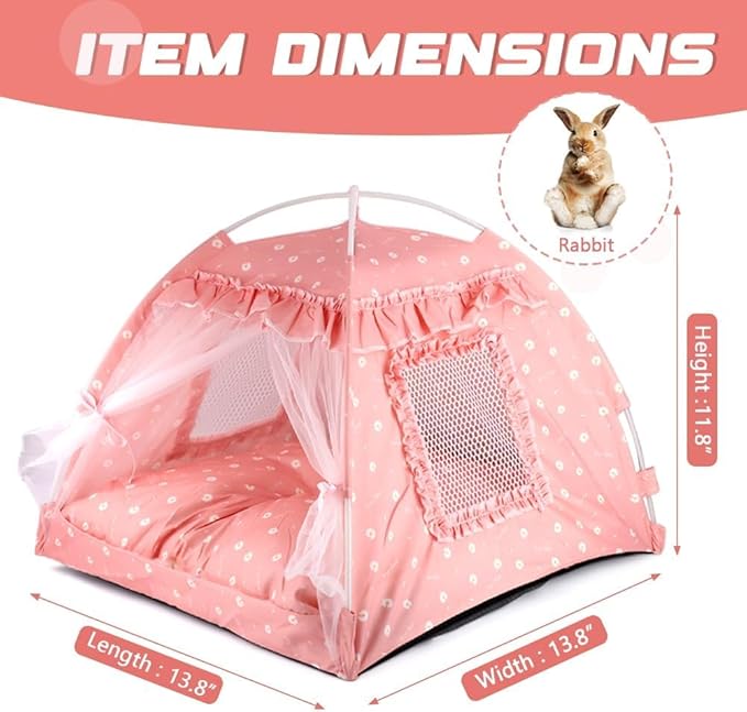 pawstrip Dog Tent Indoor Cat House Pink Puppy Bed Portable Pet Teepe Princess Dog Camping Tent Outdoor Kitten Houses Cute Bunny Nest Girl Kitty Cave