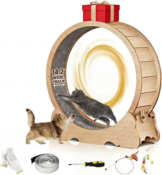 Cat Wheel, 48" XL Large Cats Exercise Running Wheel, Cat Treadmill for Indoor Cats