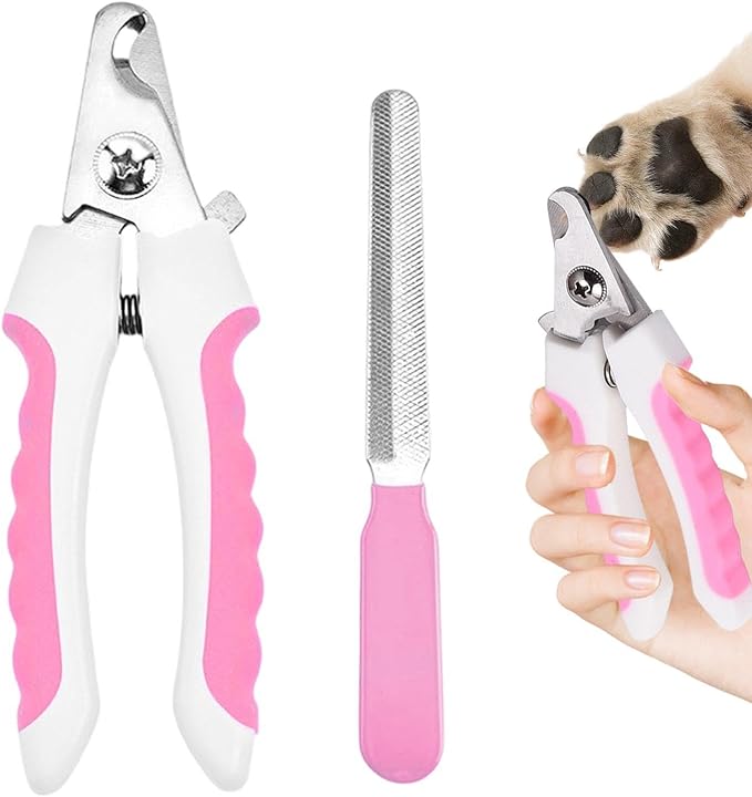 Dog Nail Clippers,Safety Grooming Pet Supplies - Cat Claw Trimmer with Nail File - for Home Indoor Travel All Breeds Seniors Puppy Kitten