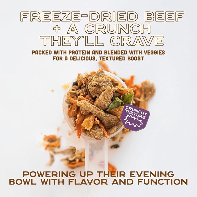 Smart Cookie Natural Dog Food Topper - Dinner - Beef Dog Meal Mixer for All Ages - Food Topper for Picky Eaters and Boosting Nutrition - Non GMO, Made in The USA - 7 oz Bag (15 Day Supply)