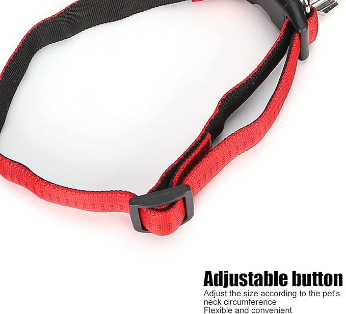 Heavy Duty Dog Leash Collar Set, Adjustable Nylon Leash with Soft PP Handle, Durable Rope Leash Collar for Small Medium Large Dogs, Pet Supply with Shock - Absorbing (Red)