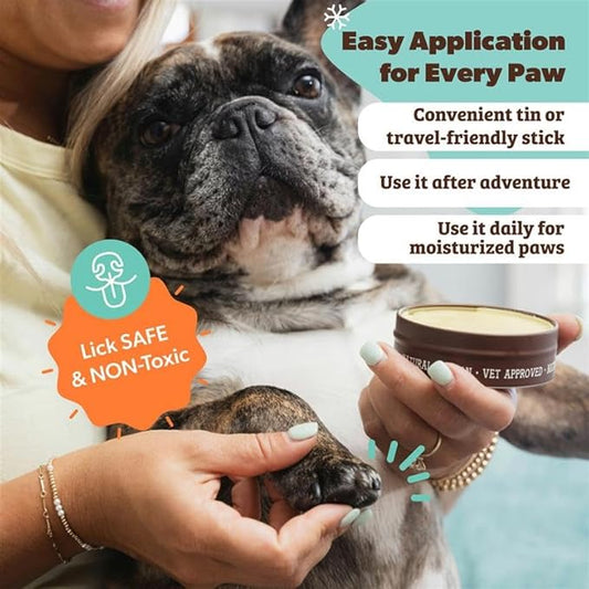 Natural Dog Company Paw Soother Balm & Wax - Dog Paw Balm & Moisturizer for Dry, Cracked Paw Pads, Helps Moisturize & Condition Winter-Worn Paws, Coconut Oil & Calendula, Daily Paws Care, 4 oz Tin