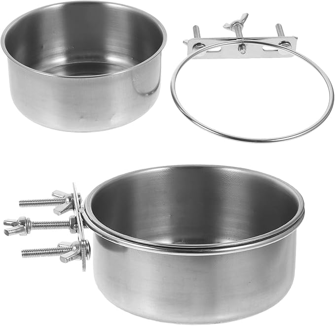 Milisten 2pcs Stainless Steel Dog Food Bowl and Cat Feeding Dish, Large Capacity Anti-Spill Design, Removable Bowls for Home Use, 10x4.5cm 12x5cm Pet Feeding Supplies