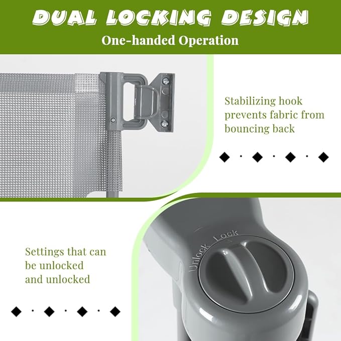 47" Extra Tall Retractable Baby Gates, Extends to 71" Wide, ExtraTall Retractable Safety Gate with Reinforced Strips, Retractable Tall Dog Gates for Doorways Mesh Baby Pet Gates Indoor, Grey