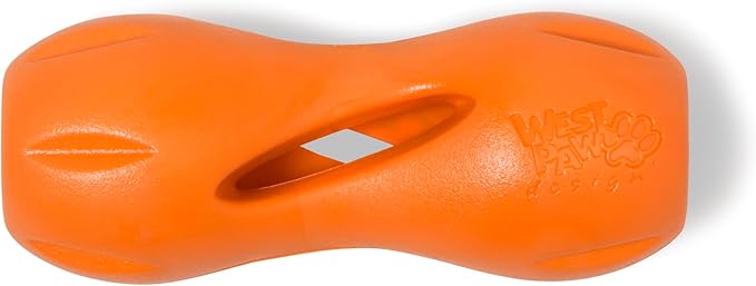 West Paw Zogoflex Qwizl Interactive Treat Dispensing Dog Puzzle Treat Toy for Dogs, Tangerine, Small