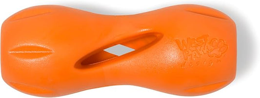 West Paw Zogoflex Qwizl Interactive Treat Dispensing Dog Puzzle Treat Toy for Dogs, Tangerine, Small