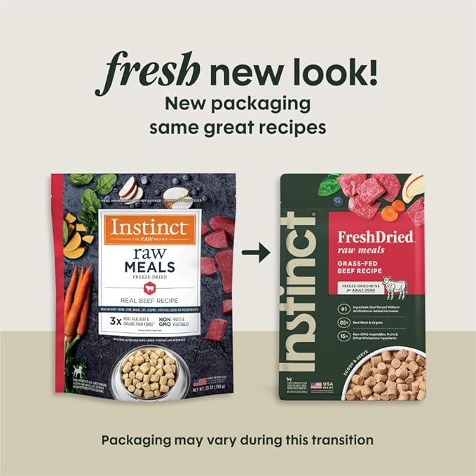 Instinct FreshDried Bites, Natural Freeze-Dried Dog Food, Grain Free - Real Beef, 25 oz. Bag