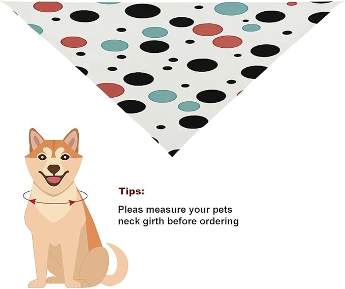Dog Bandana Spring Pet Scarf Adjustable Triangle Polka Dot Printing Dog Bib Washable Polyester Puppy Bandana for Small Medium Large Dogs Cat Birthday Party Supplies