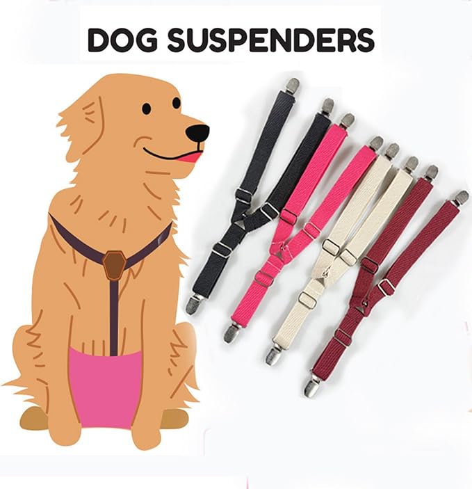 Pet Diaper Fastening Straps for Dogs Cats Elastic Nappy Antislip Belly Bands for Small Puppy Pet Dog Supplies Diaper Clips Strap Clips Belly Fasteners