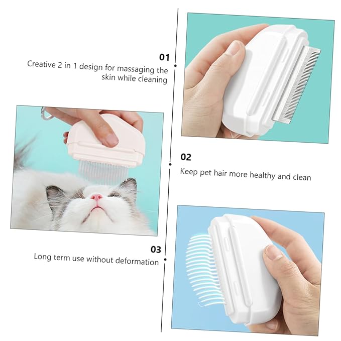 HANABASS Cat Brush Dog Grooming Tool Massage Comb for Pet Hair Removal Comfortable Handle Bristles for Shedding for Cats and Dogs