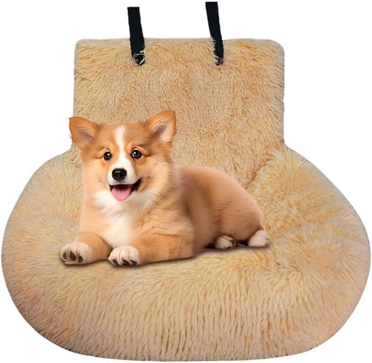 Pet Car Seat | Plush Puppy Car Seat Cushion,Washable Cushion Comfortable Travel Bed for Vehicle Truck Camping Adventures Vet Visit Daily Commuting Traveling