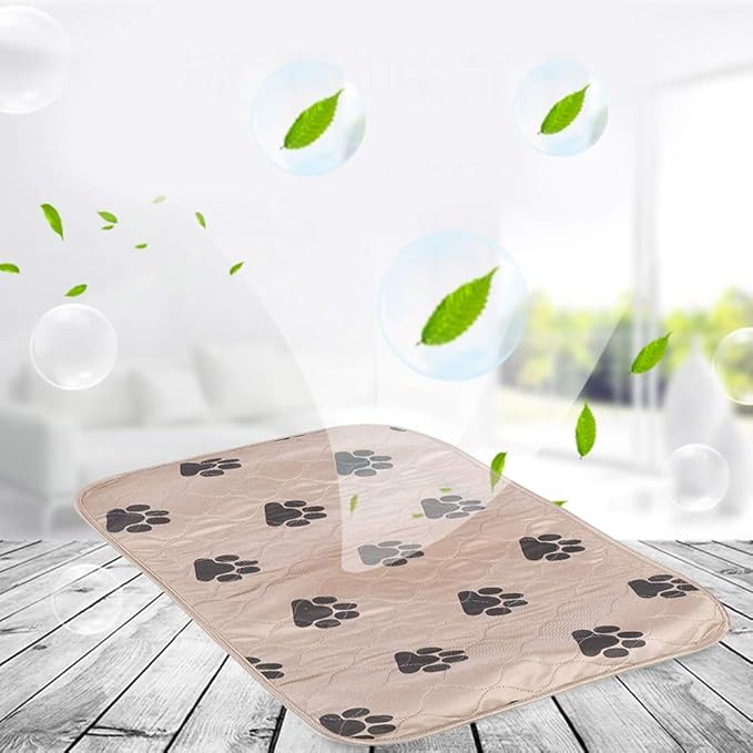 Reusable Dog Pee Pad, Absorbent Pet Urine Mat for Dogs and Cats, 4 - Layer Machine Washable Mat with Barrier for Hard Floors, Print Design in (40 * 60cm)