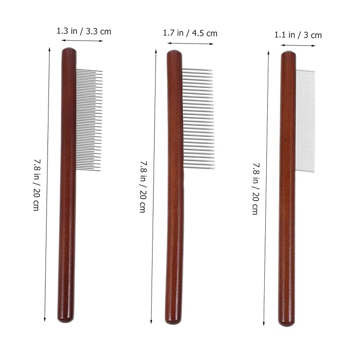 3pcs Wooden Pet Comb Dog Hair Flea Comb for Cats Cat Grooming Tools Dog Grooming Brush Tear Brush