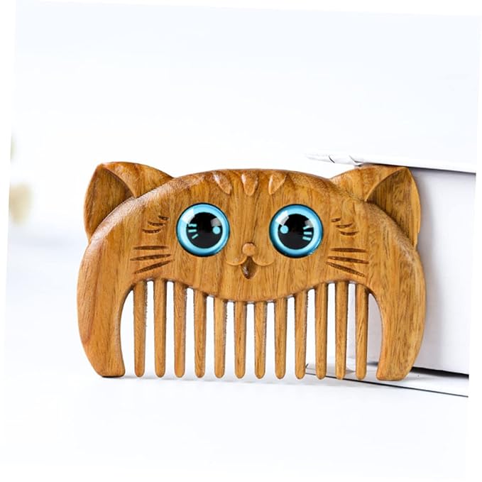 2pcs Elegant Green Sandalwood Comb for Cat Grooming Compact and Portable for Travel