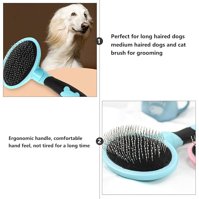 1Pc Ergonomic Cat Grooming Brush Lightweight Cat Hair Comb for Shedding Cleaning Tool Comfortable Grip for Kittens and Cats Premium Quality Pet Supplies