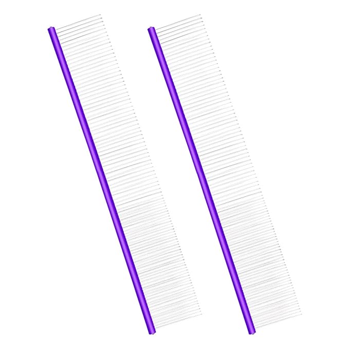 2PCS Pet Grooming Comb Tool For Long Hair Efficient Undercoats Removal Safe For Cats And Dogs Grooming Accessories For Cats For Carpet For Furniture