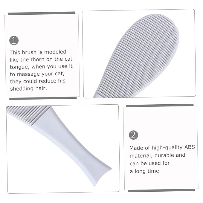Kisangel 2Pcs Cat Massage Comb Lightweight Cat Grooming Brushes with Tongue Texture Durable Slicker Brush for Shedding and Dandruff Removal for Home