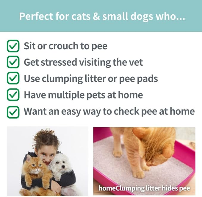 Cat & Small Dog Urine Collection Starter Kit (2 Uses) - Free-Catch Disposable Paper Trays, Test Strips & Droppers - Supports Midstream Clean-Catch - Easy At-Home Samples for Vet Visits - Made in Japan
