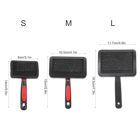 Tyenaza 3pcs Portable Cat Dog Slicker Brush, Pet Cat Grooming Brush Massage Comb Set Accessory