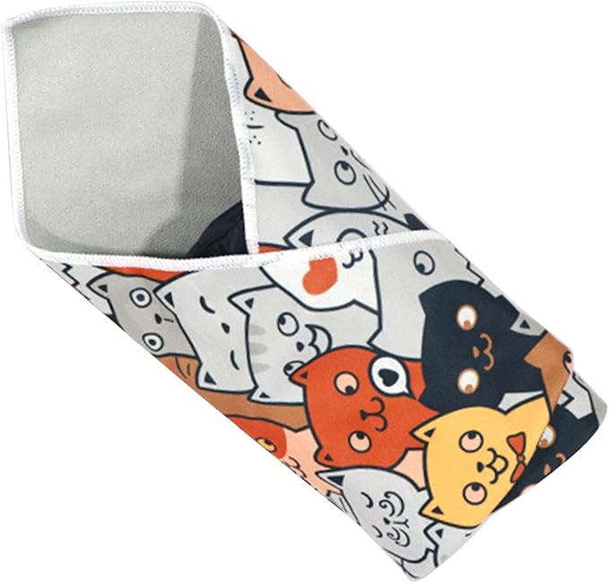 Cat Grooming Wrap - Self-Adhesive Adjustable Fabric Blanket for Cats, Cat Swaddle for Nail Trimming | Cat Burrito Wrap, Multifunctional Anti-Escape Grooming Bag for Nail Clipping and Grooming
