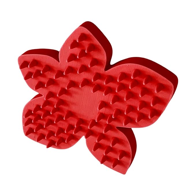 Petal Shape Dog Scrubber, 11.2cm, Soothing Comb, 3D Printed Bath Brush, Grooming, Massage, Skin Care, Pet Supplies, Waterproof, Cleansing