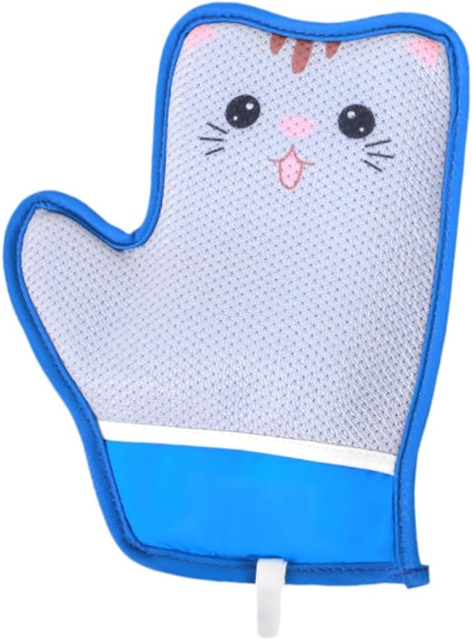 Cat Grooming Glove Brush Pet Hair Remover Mitt,Reusable,Hook Design,Portable Massage Detangling Shedding for Rabbits Clothes, Cat Pattern